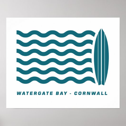 Surf Watergate Bay in Cornwall Poster (Vorne)