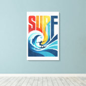 SURF Wave Surfer – Retro Surf Lifestyle Art Leinwanddruck (Insitu (Holzboden))