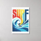 SURF Wave Surfer – Retro Surf Lifestyle Art Leinwanddruck (Vorderseite)