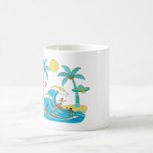 Surf & Waves – Cartoon-Strand-Geschenktasse Kaffeetasse (Mittel)