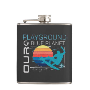 Surf-Waves Planet Erde Spielplatz Vibe Flachmann