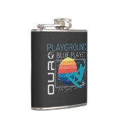 Surf-Waves Planet Erde Spielplatz Vibe Flachmann (Rechts)