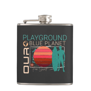 Surf-Waves Planet Erde Spielplatz Vibe Flachmann