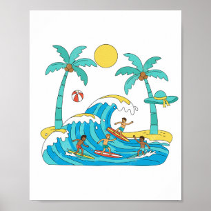 Surf & Waves Poster Papier (Halbglanz)
