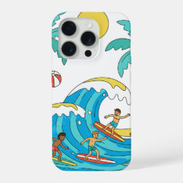 Surf & Wellen – Cartoon-Strand-Geschenk-Handyhülle iPhone 15 Pro Hülle