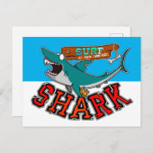 Surf with the Shark Feiertagspostkarte (Vorne/Hinten)