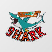 Surf with the Shark Fensteraufkleber (Blatt)