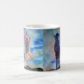 Surf Yoga Romantische Malerei Weiße Tasse (Mittel)