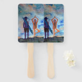Surf Yoga Summer Hand Fans Fächer (Vorne und Hinten)