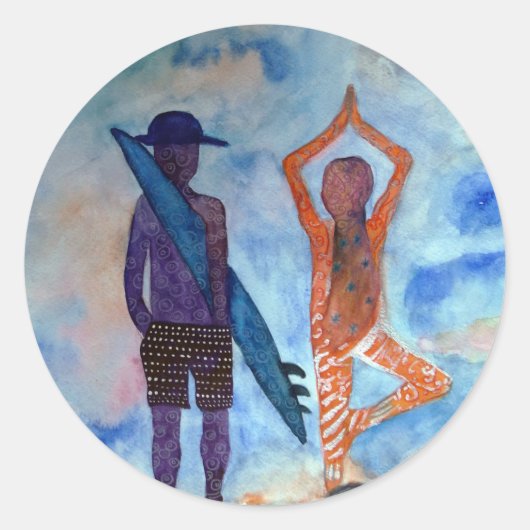 Surf Yoga Summer Sticker (Vorderseite)