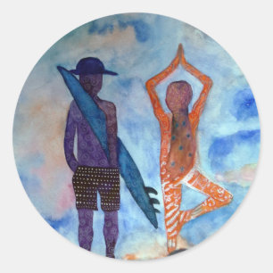 Surf Yoga Summer Sticker