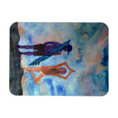 Surf Yoga Sunset Faia Zeichnend Art Foto Magnet (Horizontal)