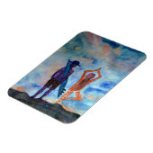 Surf Yoga Sunset Faia Zeichnend Art Foto Magnet (Linke Seite)