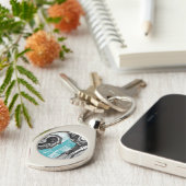 Surface Current – Abstract Flow & Structure Metal Schlüsselanhänger (Seite)