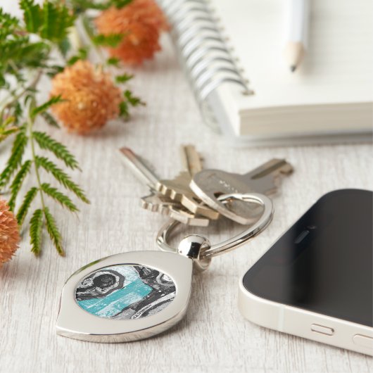 Surface Current – Abstract Flow & Structure Metal Schlüsselanhänger (Seite)