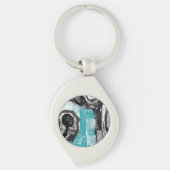 Surface Current – Abstract Flow & Structure Metal Schlüsselanhänger (Vorderseite)