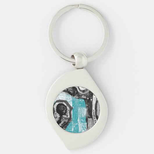 Surface Current – Abstract Flow & Structure Metal Schlüsselanhänger (Vorderseite)