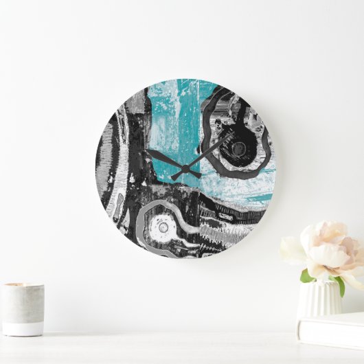 Surface Current – Abstract Flow & Structure Wall C Große Wanduhr (Zuhause)