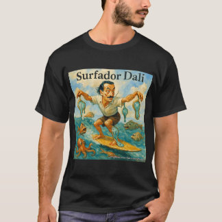 Surfador Dali â€“ Surrealer Surf-Cartoon T-Shirt