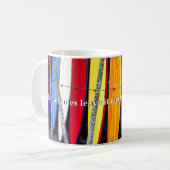 Surfangebot mit bunten Boards Kaffeetasse (Vorderseite Links)