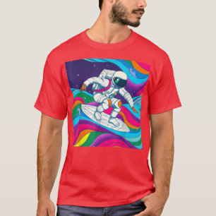 Surfastronaut Hang 10 Galaxy Boarding Surfer U T-Shirt