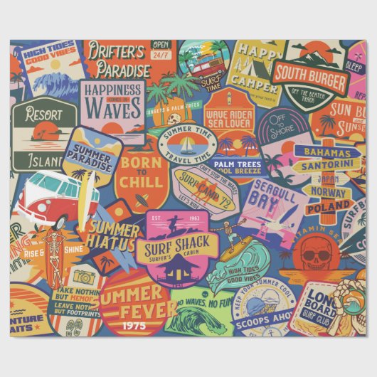 Surfaufkleber Geschenkpapier (Flach)