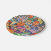 Surfaufkleber Pappteller (Schrägansicht)