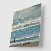 Surfauspedition Surf und Merge Quadratische Wanduhr (Winkel)