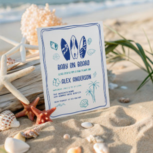 Surfbaby, Beach Baby an Bord Dusche Einladung