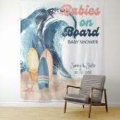 Surfbabys an Bord Beach Twins Baby Dusche Wandteppich (Beispiel)