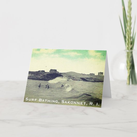 Surfbad, Sakonnet - Little Compton, RI Feiertagskarte (Vorderseite)