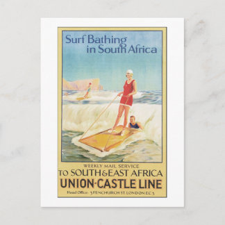 Surfbaden in Afrika Postkarte