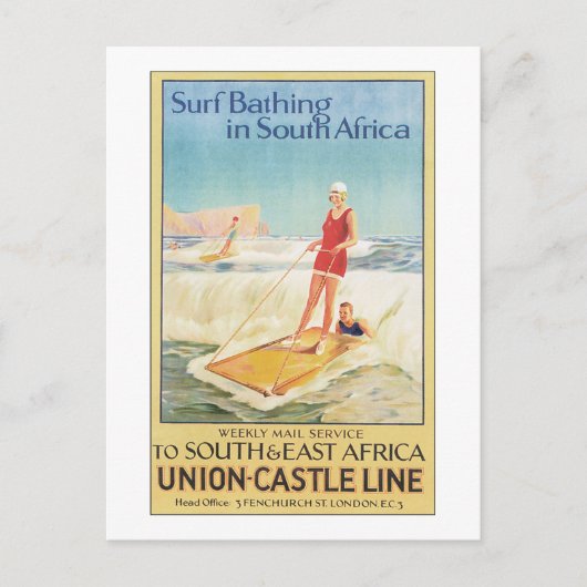 Surfbaden in Afrika Postkarte (Vorderseite)