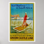 Surfbaden in Südafrika Poster (Vorne)