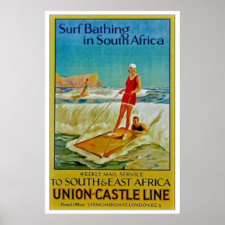 Surfbaden in Südafrika Poster