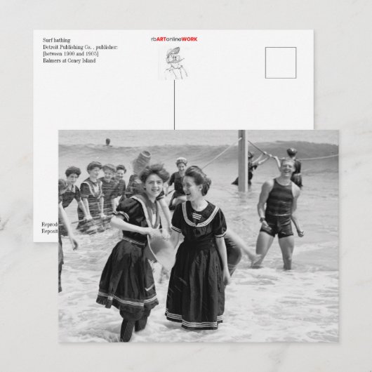 Surfbaden Postkarte (Vorne/Hinten)