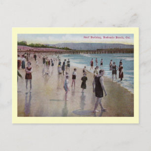 Surfbaden, Redondo Beach, Kalifornien Vintage Postkarte