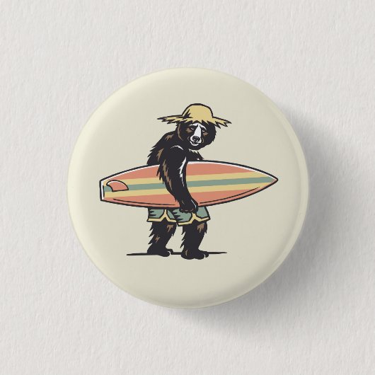 Surfbär Button (Vorderseite)