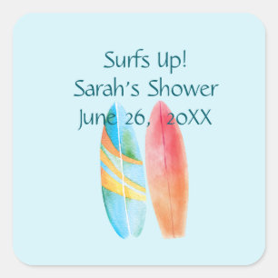 Surfblau Quadratischer Aufkleber