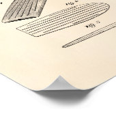 Surfboard 1958 Patent Art Old Peper Poster (Ecke)