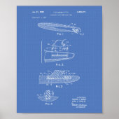 Surfboard 1969 Patentart Blueprint Poster (Vorne)