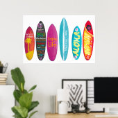 Surfboard Art Wall Aloha Poster (Heimbüro)