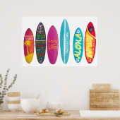 Surfboard Art Wall Aloha Poster (Küche)