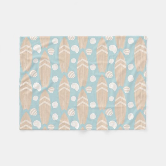 Surfboard Beach Baby Blue Fleece Blanket (Vorderseite (Horizontal))
