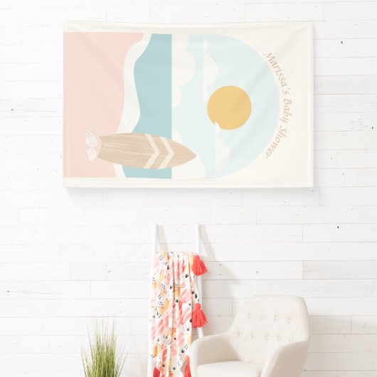 Surfboard Beach Baby Dusche Banner (InSitu)