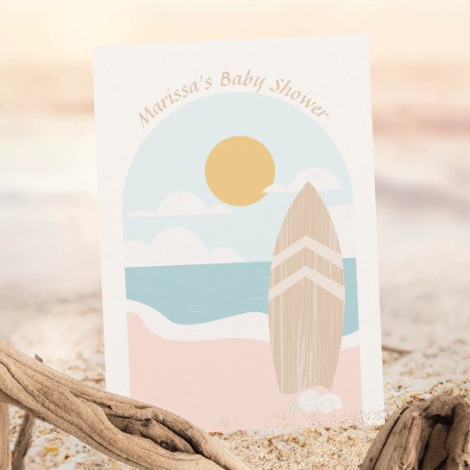 Surfboard Beach Baby Dusche Einladung