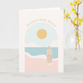 Surfboard Beach Baby Dusche geklappte Grußkarte Karte (Gelbe Blume)