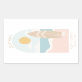 Surfboard Beach Baby Showdusche Rectangle Stickers