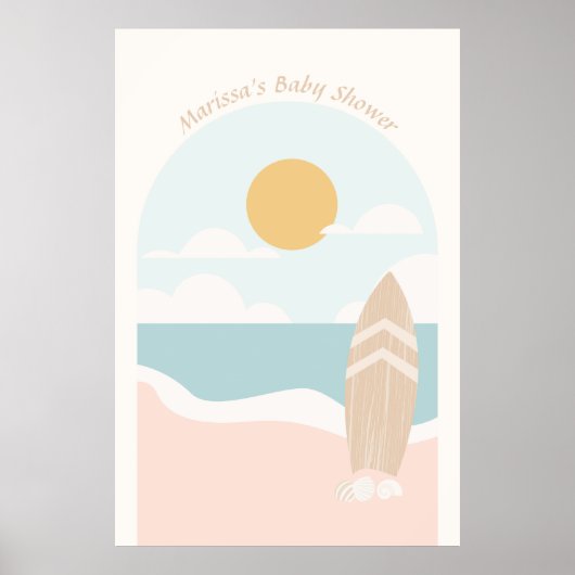 Surfboard Beach Baby Showposter Poster (Vorne)