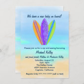 Surfboard Beach Baby Sip and See Dusche Party Einladung (Vorne/Hinten)